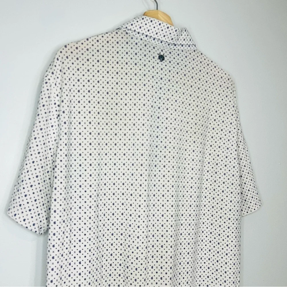 Grayson White Wolf Crossbow Print Performance Polo Large